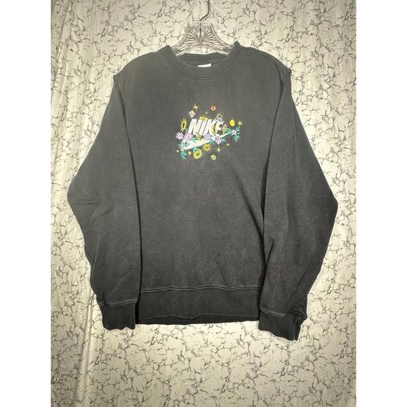 Nike Sportswear Club Black Embroidered Pullover Sweater | Tagged Size: S - Picture 2 of 10